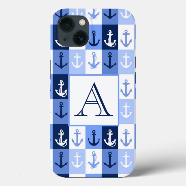 Étui pour iPhone Case-Mate à monogramme d'ancres (Verso)