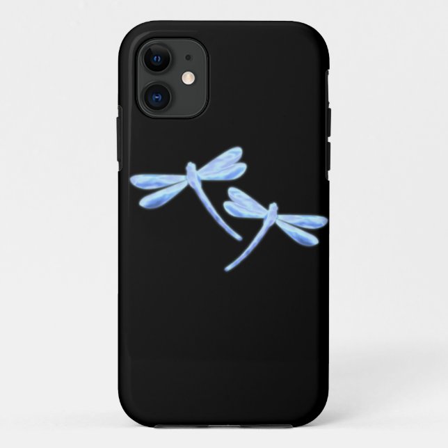 Étui pour iPhone Dragonfly - Lueur Bleu Glace (Dos)