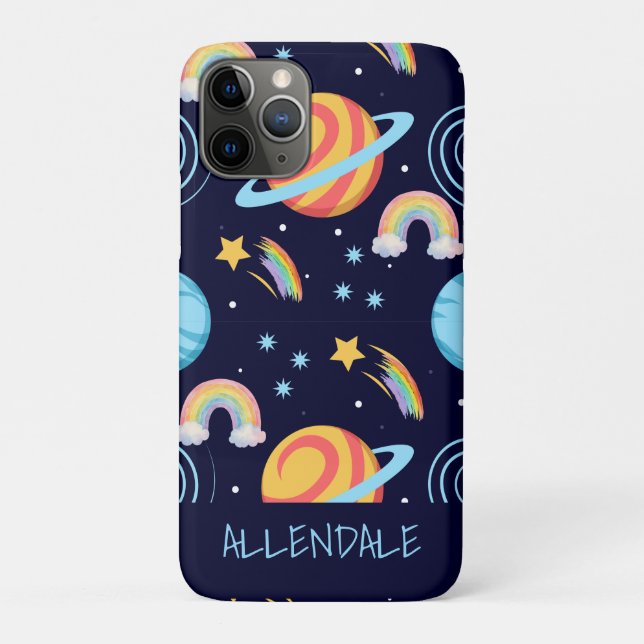 Étui pour iPhone Galaxie Arc-en-ciel Aquarelle (Dos)