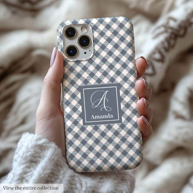 Étui pour iPhone gris corail chic avec nom personn (Chic Coral Grey iPhone Case Custom Name Keepsake)