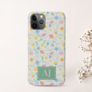 Étui pour iPhone / iPad à fleurs sauvages avec ini