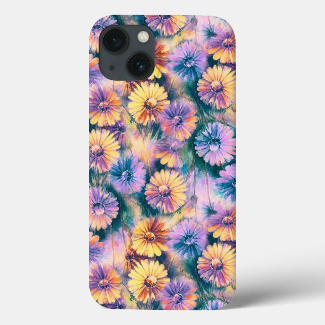 Étui pour iPhone / iPad à marguerites aquarelle (Verso)