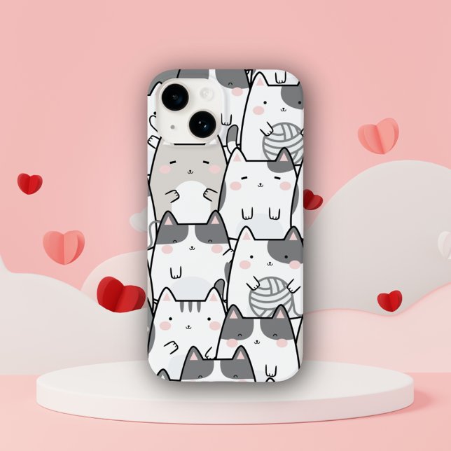 Étui pour iPhone/iPad au motif de chat kawaii mini (Créateur téléchargé)