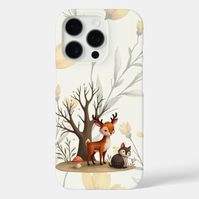 Étui pour iPhone/iPad Cerf Fantaisiste & Hérisson (Verso)