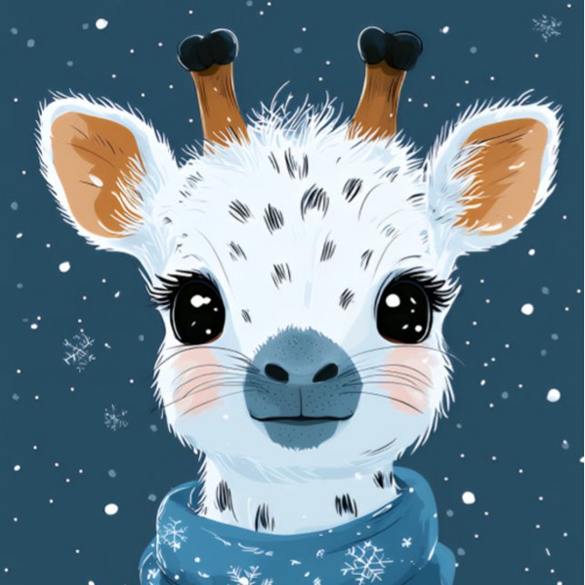 Étui pour iPhone / iPad Charme Girafe Hiver ("Snowflakes, smiles, and cozy vibes long!")