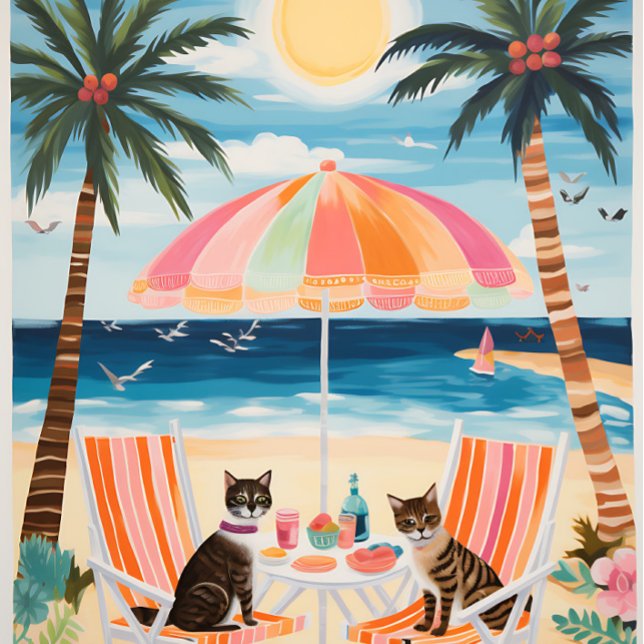 Étui pour iPhone / iPad de Cats (Happy Cats Enjoying the Beach!)