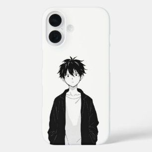 Étui pour iPhone / iPad de garçon d'anime minimali