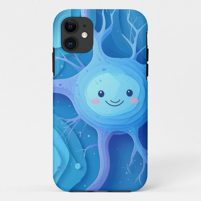 Étui pour iPhone / iPad de neurone souriant mignon (Dos)