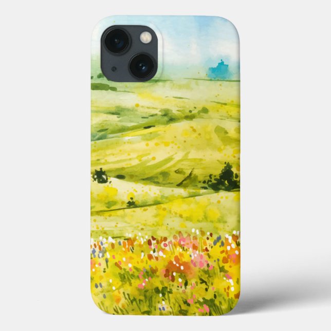 Étui pour iPhone / iPad Fleurs sauvages aquarelle (Verso)