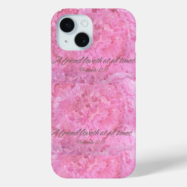 Étui pour iPhone / iPad - Pivoine rose - Un ami ai (Verso)