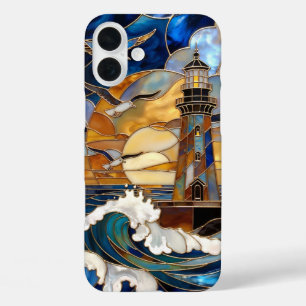 Étui pour iPhone Lighthouse Waves Ocean Sunset Des
