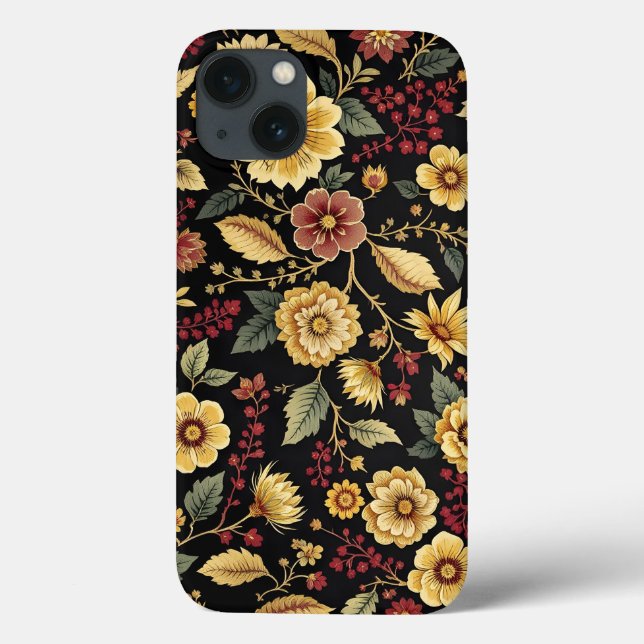 étui pour iPhone motif fleurs  (Verso)