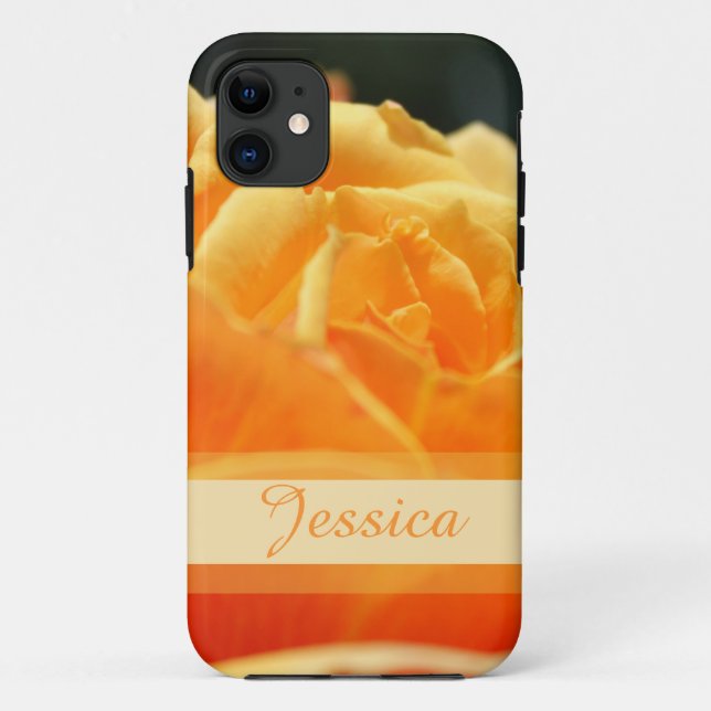 Étui pour iPhone personnalisé avec rose jaune. (Dos)