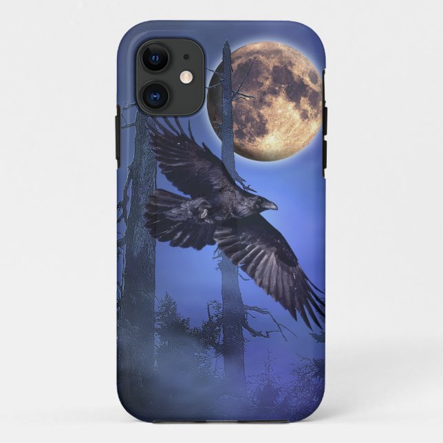 Étui pour iPhone Raven et Moon Fantasy (Dos)