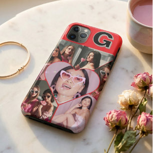 Étui pour iPhone sarcelle à collage de 6 photos Mo