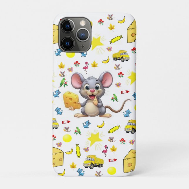 Étui pour iPhone Souris Fromage Jaune Camion Étoil (Dos)