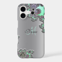 Étui pour iPhone X Fractal métallisé argent person