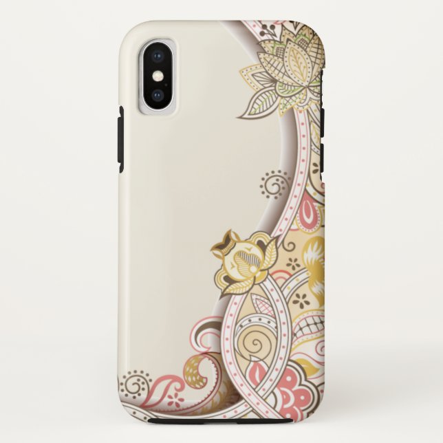 Étui pour iPhone XS à motif de fleurs abstraites (Dos)