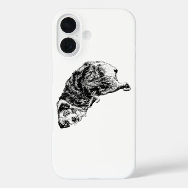 Étui pour téléphone avec chien australien vu de de (Verso)