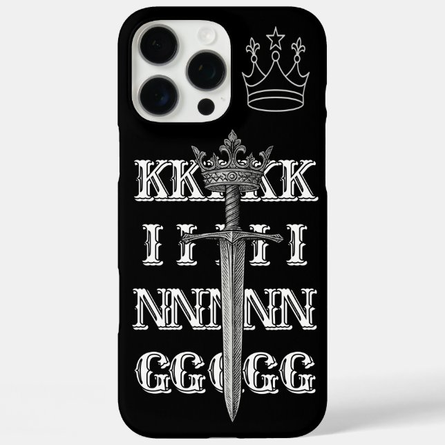 Étui pour téléphone Crown Line Art noir KING  (Verso)