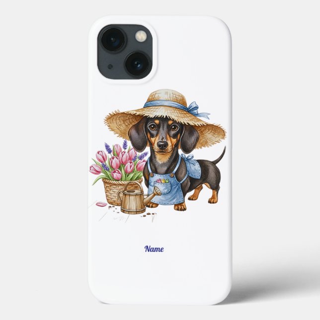 Étui pour téléphone et tablette de jardin teckel p (Verso)