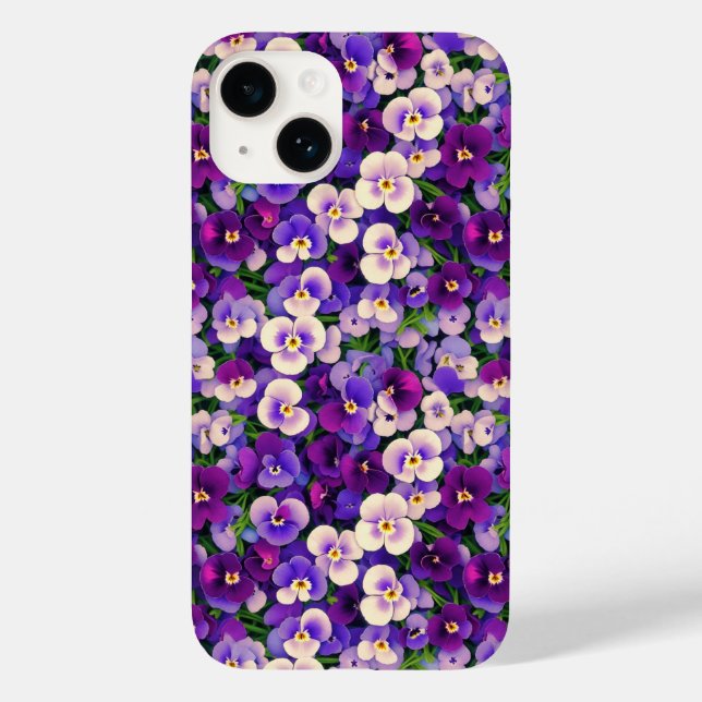 Étui pour téléphone Fleurs de Pensées Violettes Pe (Verso)
