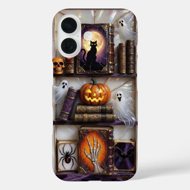 Étui pour téléphone Halloween Chat Fantôme Étagère (Verso)