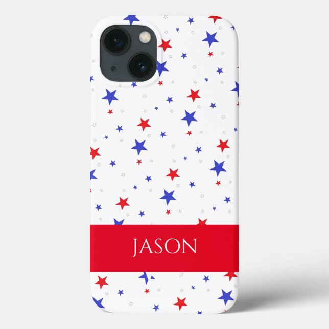 Étui pour téléphone iPhone avec étoiles patriotiqu (Verso)