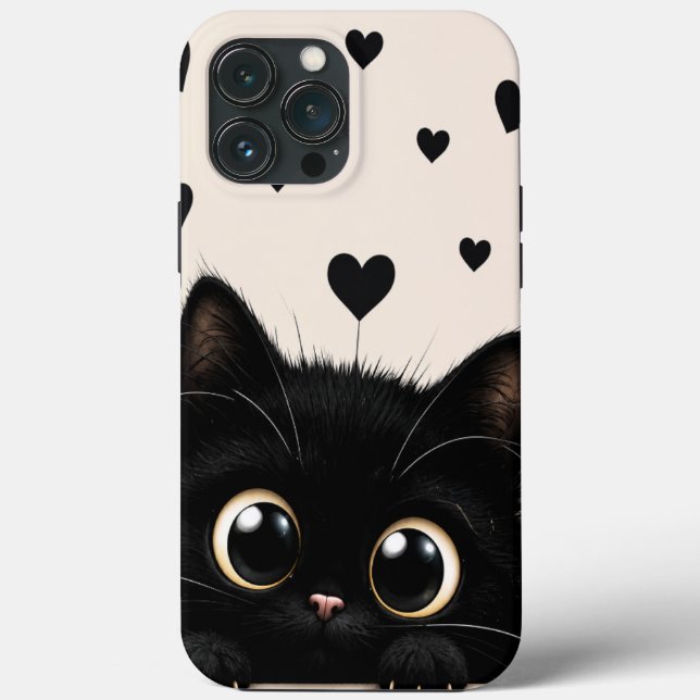Étui pour téléphone Peekaboo Minuit Kitten (Verso)