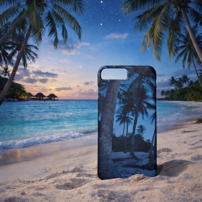 Étui pour téléphone Tropical Night Palm Beach  ("For dreamers who find peace under the palms")