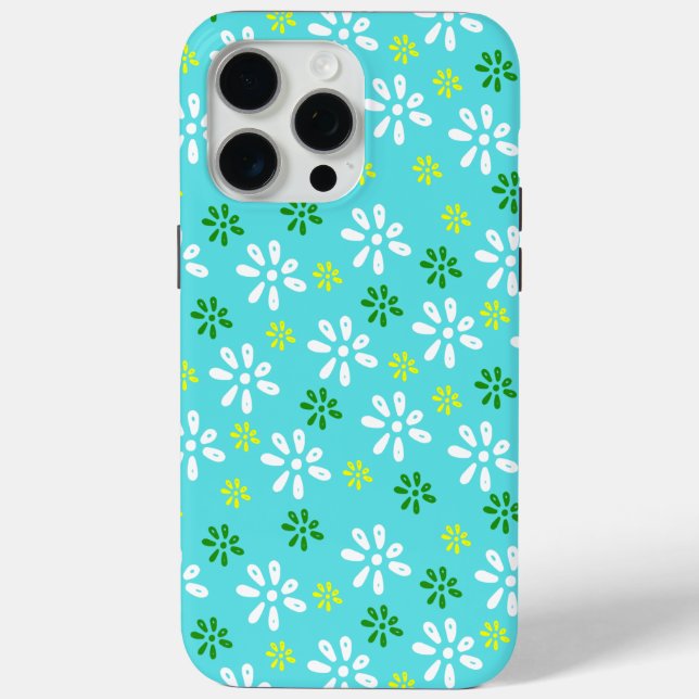 Étui pour Turquoise Flowers Pattern 15 Pro Max (Verso)