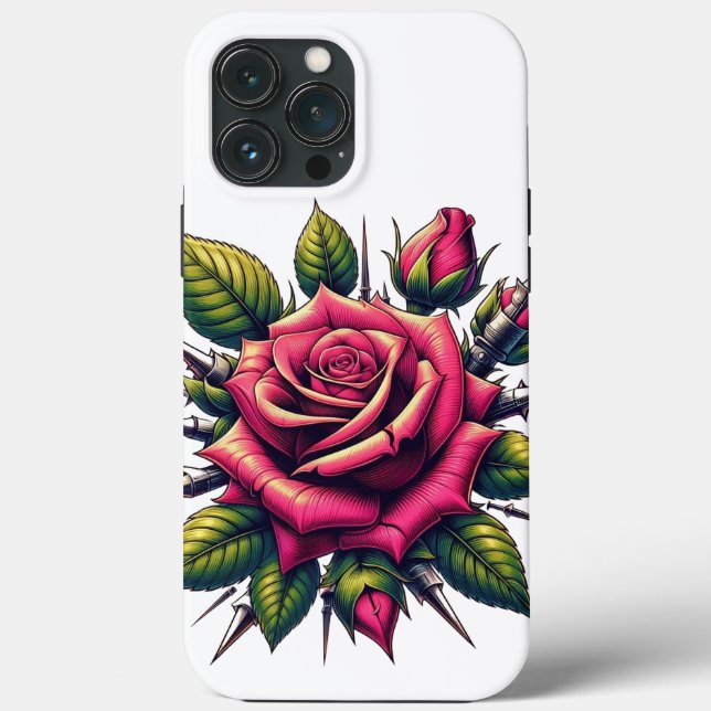 Étui Red Rose pour iPhone 13 Pro Max (Verso)