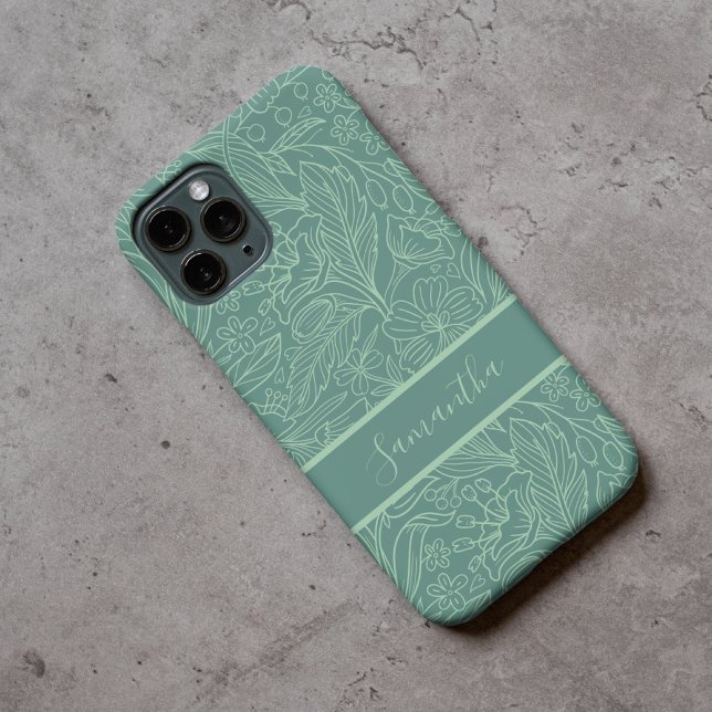 Étui résistant pour iPhone avec motif floral perso (Cute Floral Pattern Tough Case – Birthday or Graduation Gift for Her, Mom, Grandma, Aunt or Friends)