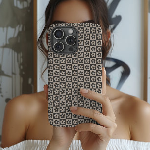 Étui robuste à carreaux floraux, cadeau pour femme