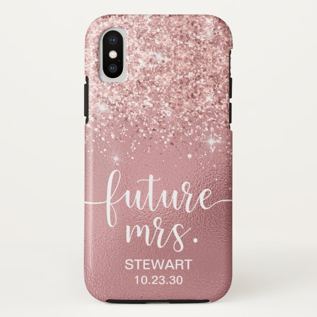 Étui Rose Gold Future Mrs Glitter Case-Mate pour i (Dos)