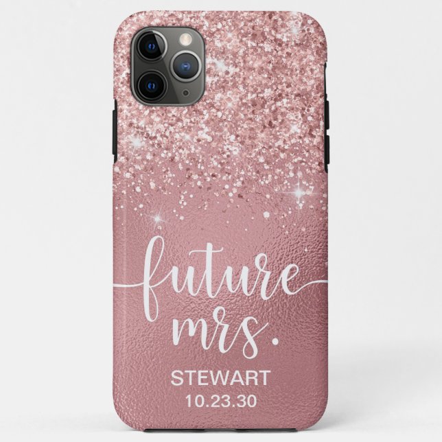 Étui Rose Gold Future Mrs Glitter Case-Mate pour i (Dos)