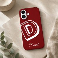 Étui rouge et blanc iphone - nom personnalisé