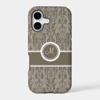 Étui Taupe Monogrammé Damassé Case-Mate pour iPhon