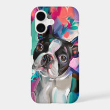 Étui téléphone en art de chien Boston Terrier 'Joi