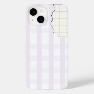 Étui téléphone esthétique gingham lavande Iphone 1