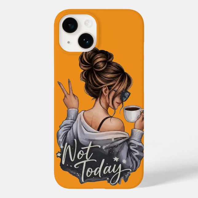 Étui téléphone jaune café pour fille impertinente  (Verso)