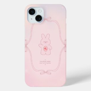 étui téléphone lapin rose mignon