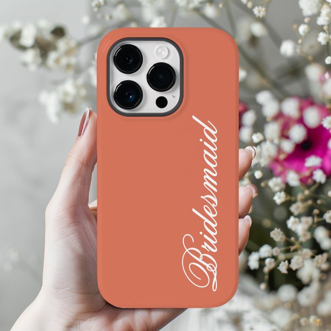 Étui Téléphone Rose Personnalisé pour Femmes, Cade (bridesmaid phone case, bridesmaid proposal gift, coral pink phone case, warm coral case,)
