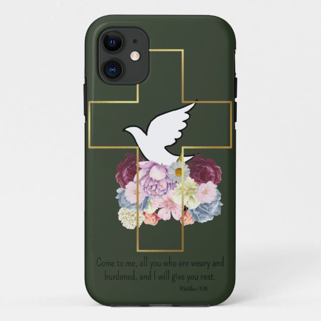 Étui Téléphone Vert Foncé Belles Bénédictions (Dos)