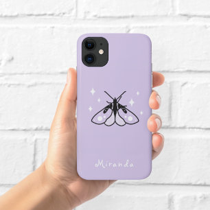 Étui téléphone violet sorcière papillon de nuit