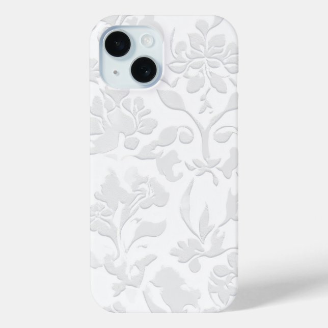 Étui téléphonique classique blanc baroque floral e (Verso)