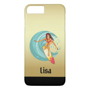 Étui téléphonique d'or de Lisa's Surfer Girl