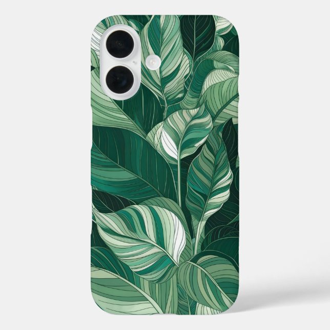 Étui téléphonique moderne Feuille Motif vert (Verso)