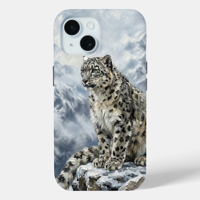Étui Totem Léopard des Neiges – Téléphone Art Anim (Verso)