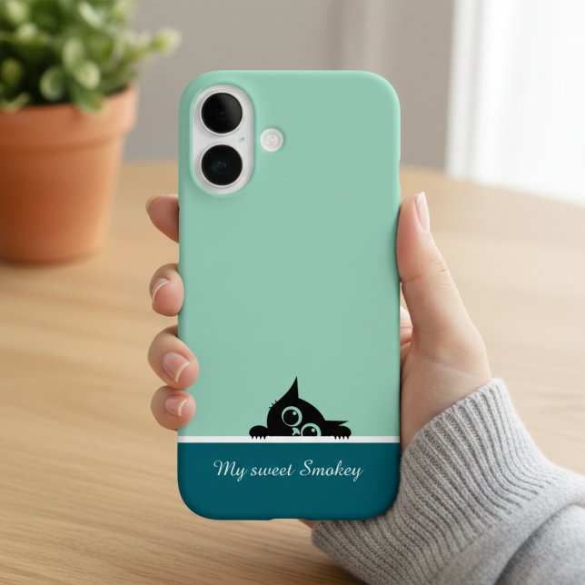 Étui vert pour iPhone avec motif de chaton mignon (Créateur téléchargé)